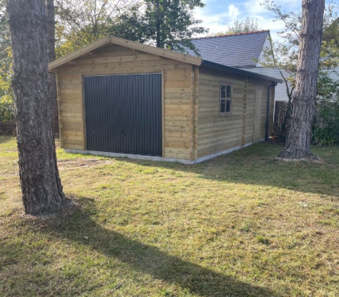 Garage en bois 2 pentes